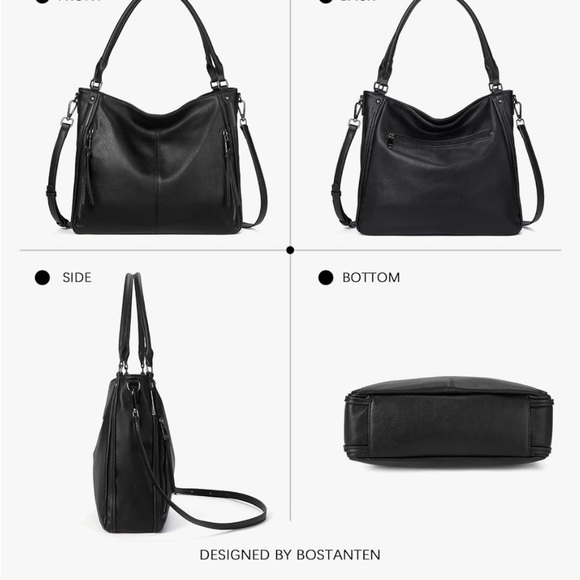 Women’s Large Hobo Bag with Handle and Long Shoulder Strap - Picture 6 of 7